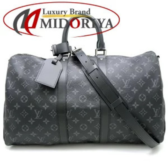 Louis Vuitton Handbags - Louis Vuitton Monogram Eclipse Black Keepall Bandouliere Boston Bag Black